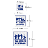 Square Plus All Gender Restroom Wall or Door Sign Easy Installation | Business & Public Bathroom Signs