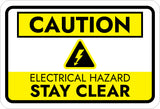 Classic Framed Plus Caution Electrical Hazard Stay Clear Door or Wall Sign | Workplace Health and Safety Warning Signage