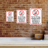 Portrait Round Plus The Use Of Soap, Shampoo And/Or Conditioner At This Shower Is Prohibited Wall or Door Sign | Indoor Gym Signage