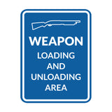 Signs ByLITA Portrait Round Weapon Loading And Unloading Area Door or Wall Sign | Gun Range Safety Warning Signs