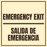 Signs ByLITA Square Emergency Exit Door or Wall Sign | Spanish Bilingual Business and Office Signs