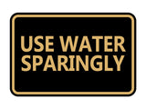 Signs ByLITA Classic Framed Use Water Sparingly Door or Wall Sign | Eco-Friendly Home Signs