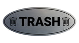 Signs ByLITA Oval Trash Sign - Laser-Engraved Lettering | Durable ABS Plastic | Vibrant Colors | Powerful Foam Tape