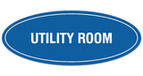 Signs ByLITA Oval Utility Room Sign - Laser-Engraved Lettering | Durable ABS Plastic | Vibrant Colors | Powerful Foam Tape
