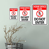 Portrait Round Plus Home Office In Use Do Not Enter Wall or Door Sign | Work Warning Signage