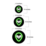 Circle Plus Ovni Neon Graphic Style Wall or Door Sign | Live Streamer Gaming Themed Decoration