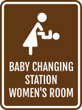 Portrait Round Plus Baby Changing Station Women's Room Wall or Door Sign | General Public Signage