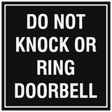 Signs ByLITA Square Do Not Knock or Ring Doorbell Sign - Easy Installation | Durable Material