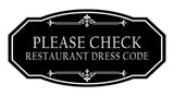 Signs ByLITA Victorian Please Check Restaurant Dress Code Wall or Door Sign