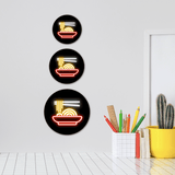 Circle Plus Noodles Neon Graphic Style Wall or Door Sign | Live Streamer Gaming Themed Decoration