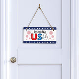 Born In The USA 5x10 Hanging Plus Wall or Door Sign | Patriotic Home & Office Decor