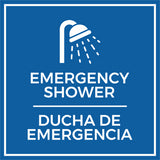 Signs ByLITA Square Emergency Shower Wall or Door Sign | Spanish Bilingual Business and Office Signs