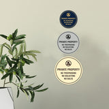 Circle Private Property No Trespassing No Soliciting No Sales Wall or Door Sign