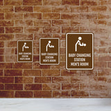 Portrait Round Plus Baby Changing Station Men's Room Wall or Door Sign | General Public Signage