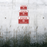 Classic Framed Plus Attention No Children Wall or Door Sign | Children Safety Sign