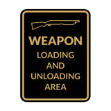Signs ByLITA Portrait Round Weapon Loading And Unloading Area Door or Wall Sign | Gun Range Safety Warning Signs