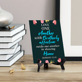 Love one another with brotherly affection Outdo one another in showing honor Romans 12:10 6 x 8" Table Sign With Acrylic Easel | Religious Bible Quotes Decor