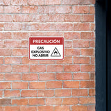 Classic Framed Plus Precaución Gas Explosivo - No Abrir Door or Wall Sign | Business Warning Signage