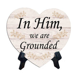 Reflective Religious Quote Signs Heart Table Sign with Acrylic Stand (6x5")