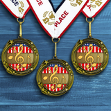 All Quality Music Swirling Stars Design Medal - 1st, 2nd, 3rd Place