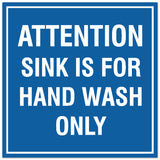 Signs ByLITA Square Attention Sink is for Hand Wash Only Sign - Easy Installation | Durable Material