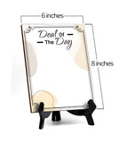 Deal Of The Day 6x8 Dry Wipe Table Sign Easy Installation | Restaurant & Bar | Perfect To Clearly Direct Customers & Advertise Specials | No Pen Included