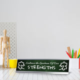 Embrace the Spectrum Of Our Strengths Silver Frame Desk Sign (2x8") | Classroom Special Needs Support