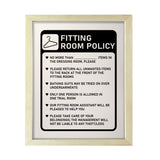 Designs ByLITA Fitting Room Policy, Wall Print Art | Retail Store Decoration (Unframed or Framed)