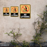 Portrait Round Plus No Littering Wall or Door Sign | Warning Signage