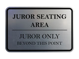 Signs ByLITA Classic Framed Juror Seating Area. Juror Only Beyond This Point Door or Wall Sign Durable ABS Plastic | Laser Engraved | Easy Installation | Courtroom