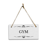 Gym 5x10 Hanging Plus Wall or Door Sign | Rustic Twine | Range of Vibrant Decor Styles | Room Signs For Home and Business