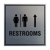 Square Restrooms Up Arrow Wall or Door Sign