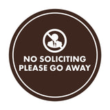 Circle No Soliciting Please Go Away Wall or Door Sign