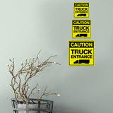 Square Plus Caution Truck Entrance Wall or Door Sign | Health & Safety Warehouse Business Signage