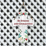 Be strong and courageous Cross Hanging Sign | Rustic Twine | Inspiring Religious Bible Decor