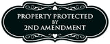 Signs ByLITA Designer Property Protected by 2nd Amendment Sign - Easy Installation | Durable Wall or Door Sign