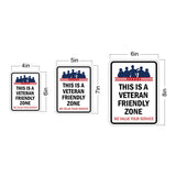 Portrait Round Plus This is a Veteran-Friendly Zone: We Value Your Service Door or Wall Sign Honor Veterans with Military Signs | US Pride | Veteran Gratitude and Discount Signs