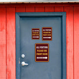 Portrait Round Plus All Visitors Please Use Front Door Wall or Door Sign | Health And Safety Office Signage