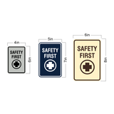 Signs ByLITA Portrait Round Safety First Wall or Door Sign