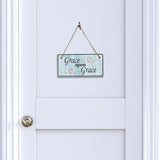 Grace Upon Grace 5x10 Hanging Plus Wall or Door Sign | Religious Home Decor
