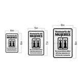Portrait Round Plus Vestuario de mujeres No se permiten niños del sexo opuesto en el área de vestuario Wall or Door Sign | Spanish Dressing Room Retailer Signage