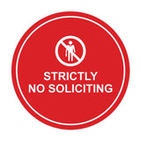 Circle Strictly No Soliciting Wall or Door Sign