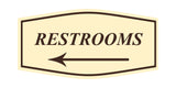 Fancy Restrooms Left Arrow Wall or Door Sign