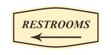 Fancy Restrooms Left Arrow Wall or Door Sign