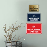 Signs ByLITA Classic Framed Wash, Rinse, Sanitize Wall or Door Sign