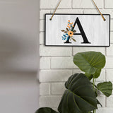 A Flower Decor 5x10 Hanging Wall or Door Sign | Alphabet Letter Room Decoration