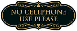 Signs ByLITA Designer No Cell Phone Use Please Sign - Easy Installation | Durable Wall or Door Sign