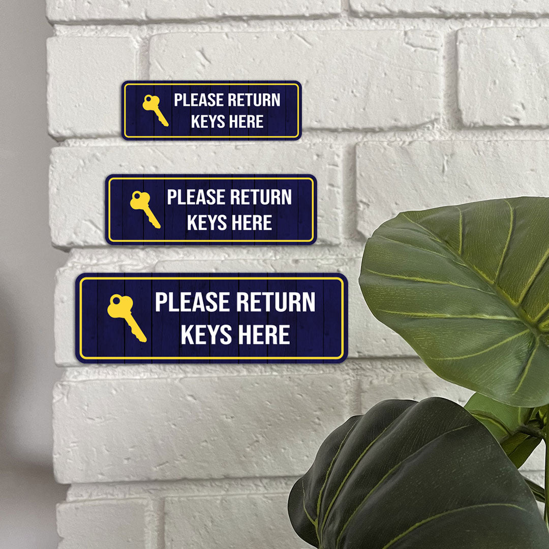 Standard Plus Please Return Keys Here Wall or Door Sign | Public Space ...