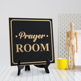 Prayer Room 5"x 5" Square Table Sign With Acrylic Easel | Religious Décor