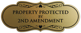 Signs ByLITA Designer Property Protected by 2nd Amendment Sign - Easy Installation | Durable Wall or Door Sign